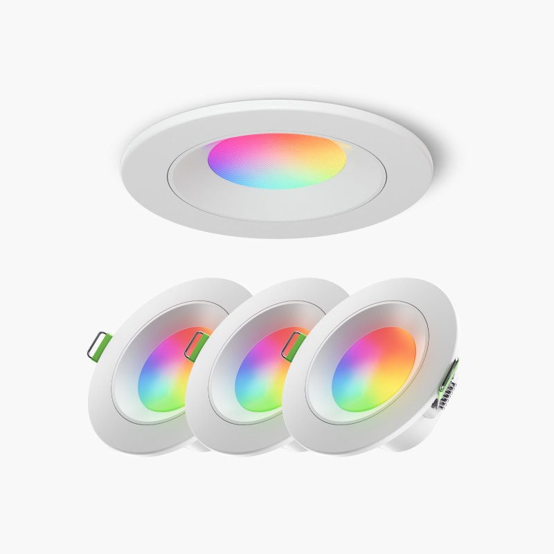 Nanoleaf Essentials Thread enabled color changing smart light bulbs.