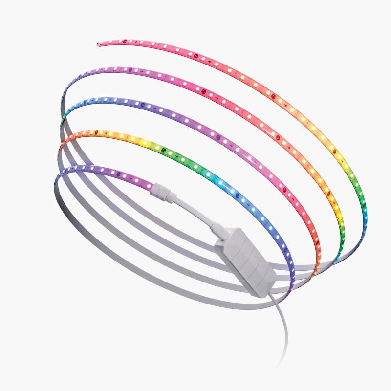 Close up of outdoor string lights LED bulbs on a white background showcasing multiple colors.